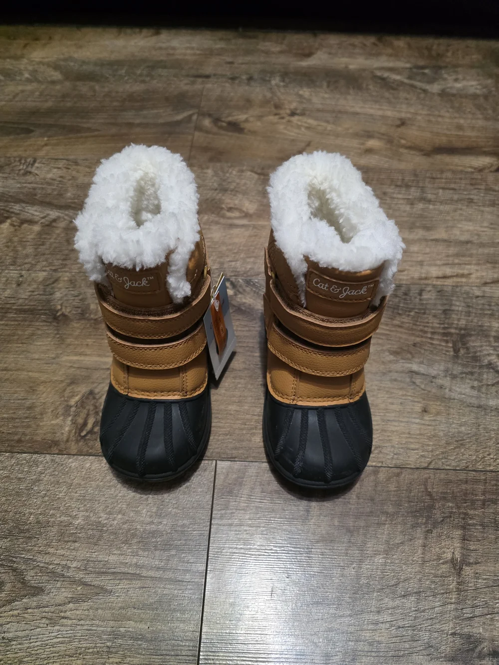 Cat & Jack Tan & Black Winter Boots Toddler 8